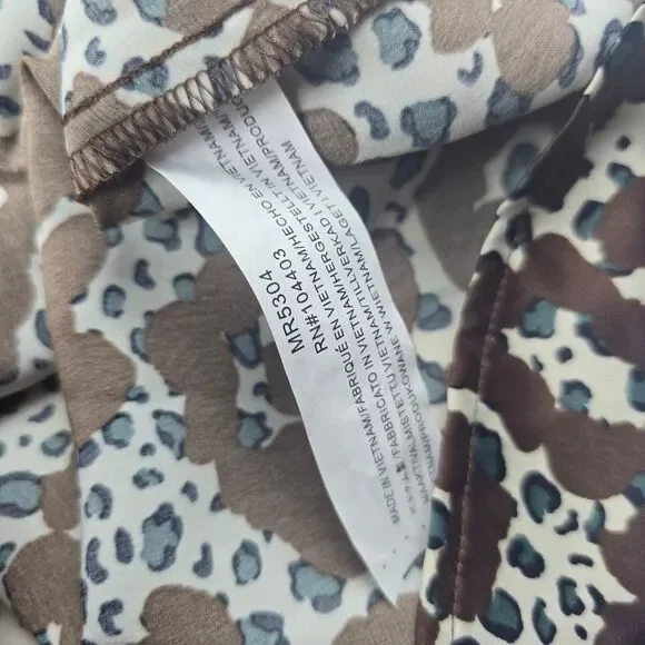 Anthro - Moon River Brown Animal Print Polyester V-Neck Sleeveless Mini Dress M - Picture 8 of 9